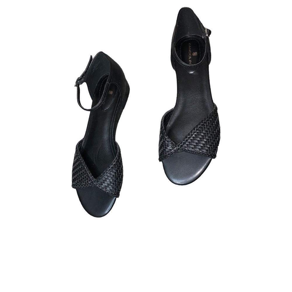 Bandolino Woven Tassel Design Black Sandal, Size 9M